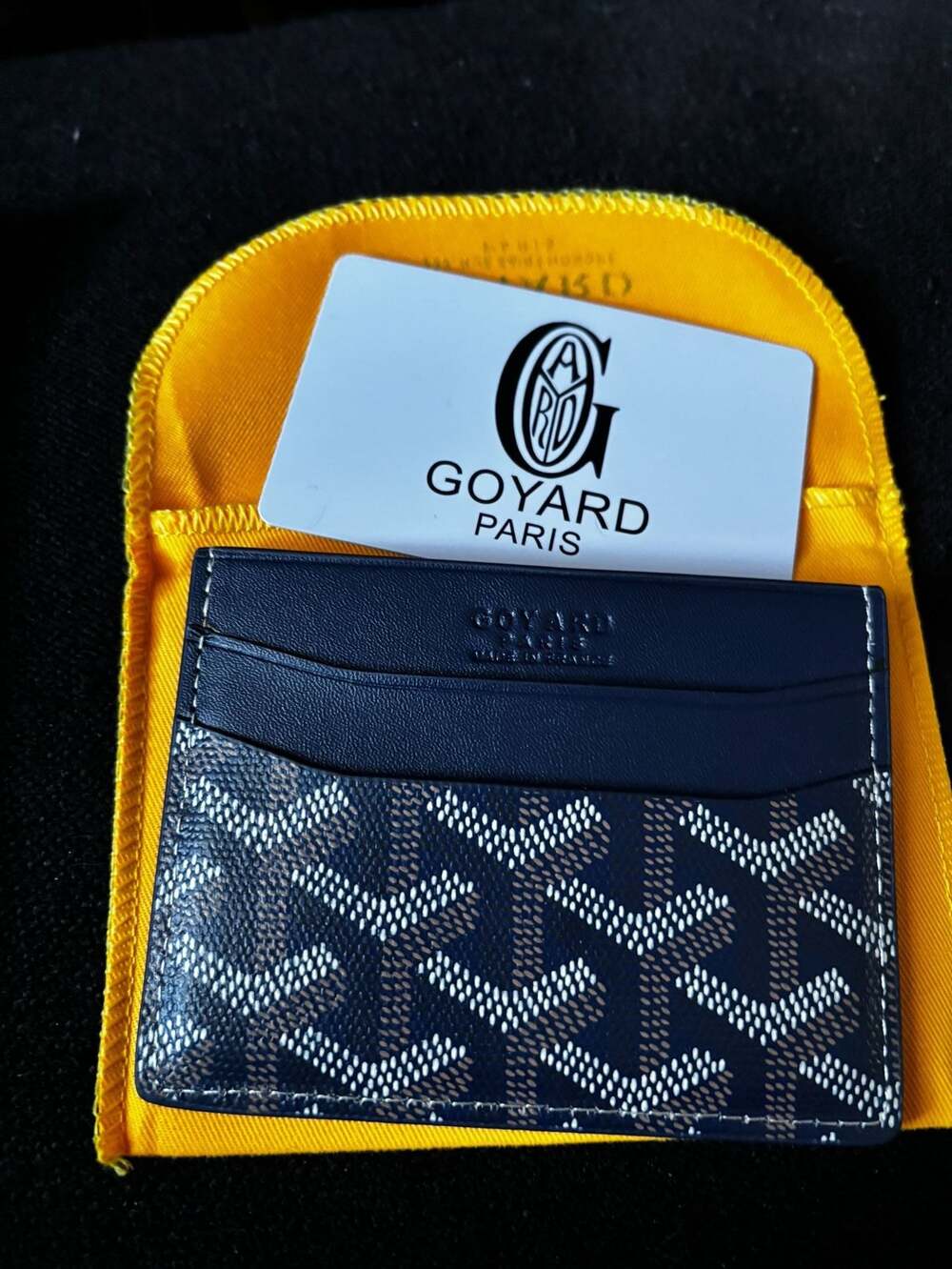 Goyard Saint-Sulpice Card Holder in Navy Blue Goyardine Canvas